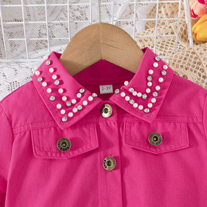 Vestito in Denim a Maniche Corte Personalizzato per Bambine/Vestito in <span class=keywords><strong>Jeans</strong></span> per Neonata/Abbigliamento per Bambini all'Ingrosso - Product Image 6