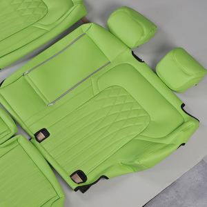 Housse de siège de voiture de luxe en cuir Nappa à motif diamant, protection pour 5 sièges, housse de coussin de siège vert - Product Image 1