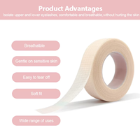 Bande de gel en silicone et coton de 3,6 m pour extensions de cils, douce, hypoallergénique, respirante, facile à retirer, idéale pour la pratique et respectueuse de la peau.