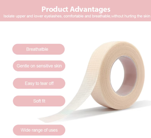 Bande de gel en silicone et coton de 3,6 m pour extensions de cils, douce, hypoallergénique, respirante, facile à retirer, idéale pour la pratique et respectueuse de la peau. - Product Image 6
