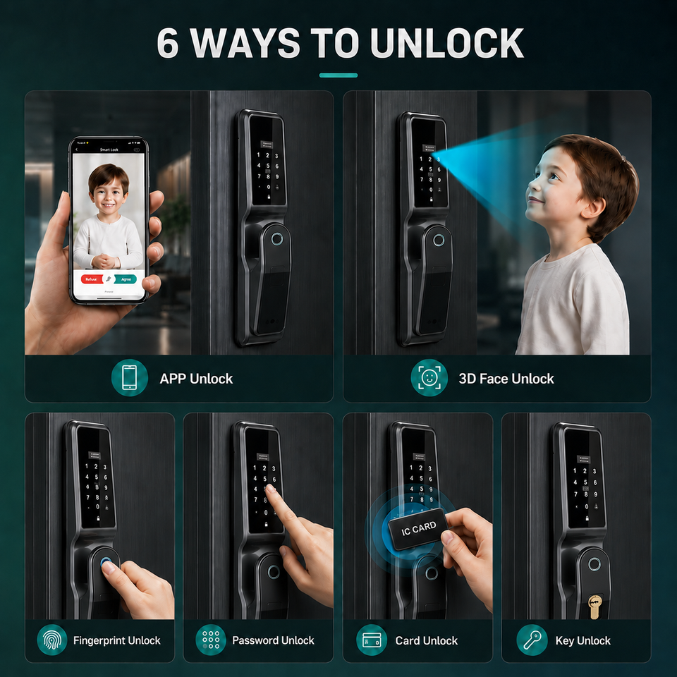 Tuya Wifi Biometric Smart Lock with IC Card and Security for Rental ...