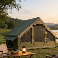 Carpa Familiar Fácil de Instalar para el Desierto, Carpa Exterior de Lona Oxford, Resistente al Viento y Espaciosa para Glamping Familiar