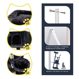 بيع بالجملة مخصصة كبيرة الحجم الحديثة شجرة القط خشبية بيت خدش برج مع السيزال حار بيع القط كوندو - Product Image 3