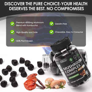 Para Biochealth Cordyceps sin azúcar Lions Mane Mushroom Gummies Etiqueta blanca Ashwagandha Lion's Mane Suplemento para Focus Gummy - Product Image 4