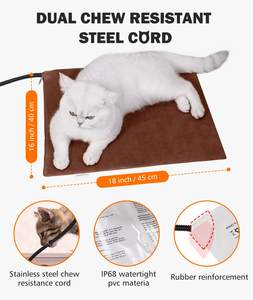 Verbesserte elektrisch beheizte Hunde katze <span class=keywords><strong>Pad</strong></span> Temperatur verstellbare Haustier bett wärmer Decke Matte Haustier Heizkissen für Hunde Katzen mit Timer - Product Image 2