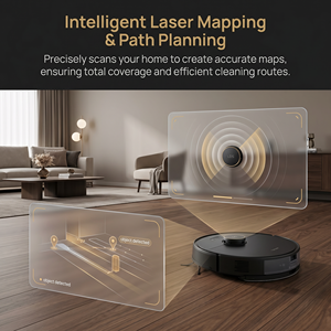PT20-C800 Robot Vacuum Cleaner 18000Pa Suction LDS Laser Navigation Auto Dust Collection Anti-Collision Sweep <b>Mop</b> Pet - Product Image 5