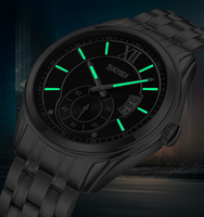 Montre à quartz de haute qualité avec logo personnalisé OEM, bracelet en acier inoxydable, boîtier étanche 3 ATM, argenté, pour homme, vente en gros, aiguilles romaines