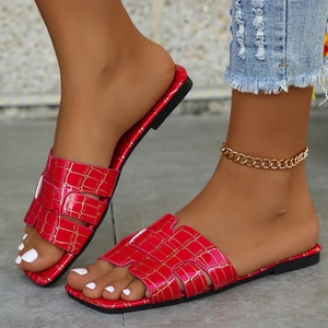 Ciabatte in pietra alla moda con motivo in pietra da 2024 da donna con Design estivo sandali piatti Casual in tinta unita <span class=keywords><strong>scarpe</strong></span> da <span class=keywords><strong>spiaggia</strong></span> taglie forti - Product Image 3