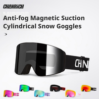 Masque de ski magnétique interchangeable OTG, double couche anti-buée UV400 pour snowboard, motoneige et ski
