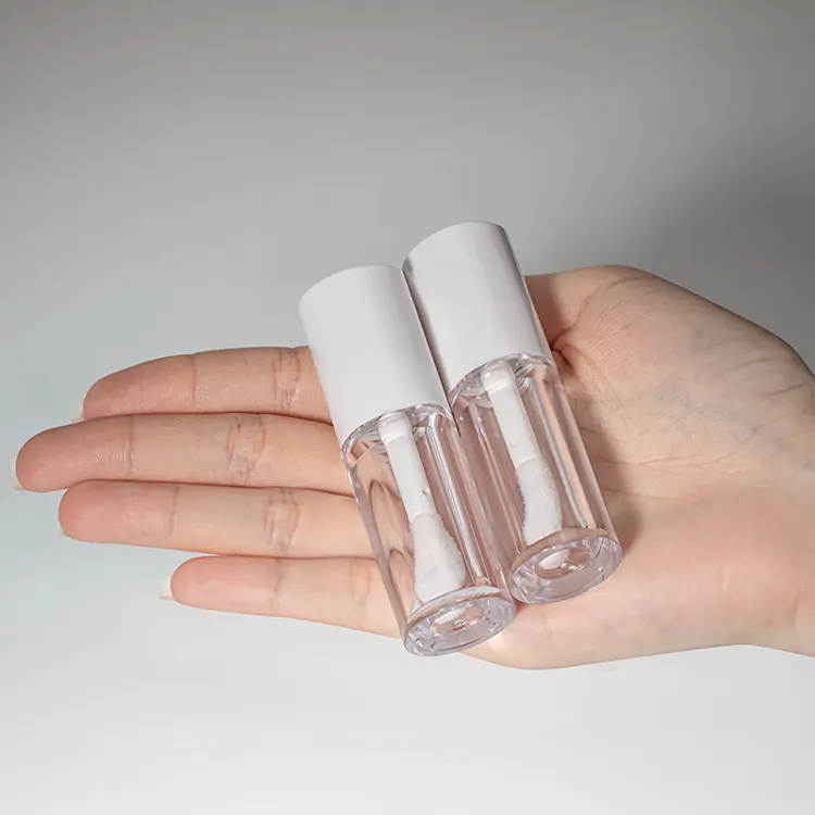 4ml transparent lip gloss tube plastic big brush head wholesale liquid blush eye shadow lip glaze packaging lipstick tube