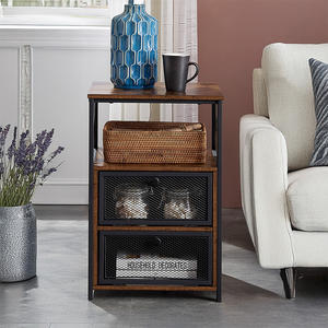 OEM y ODM Estilo moderno X-Design Cajón abatible lateral Mesita de noche Dormitorio de madera resistente o muebles de oficina Muebles para el hogar - Product Image 2