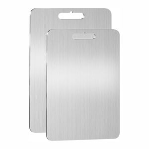 Tabla de Cortar Antiadherente de Acero Inoxidable y Titanio de Grado Alimenticio para Cocina, Carne, Frutas y Verduras - Product Image 1