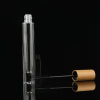 Tube de brillant à lèvres mini HAPPYLITE HP-BLP010 de 10 ml en verre écologique, personnalisé, imprimé et gravé, avec bouchon à vis rond et applicateur