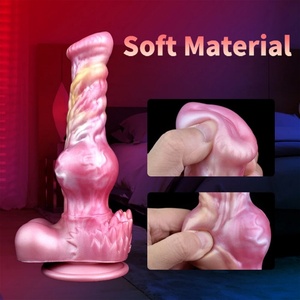 Vibrador telescópico inalámbrico YOCY de silicona con diseño de nudo grande y ventosa, masturbador femenino para masaje anal. - Product Image 5