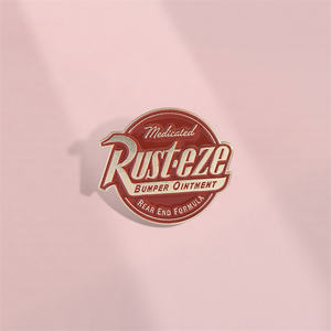 Insigne commémoratif périphérique d'animation de course de lettre rouge simple broche en métal circulaire - Product Image 2