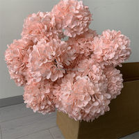 B-702 Bunga Pernikahan Mewah Warna Pink Terlaris, Rangkaian Bunga Hydrangea Sutra Buatan, Bunga Pink, Hydrangea Palsu Grosir