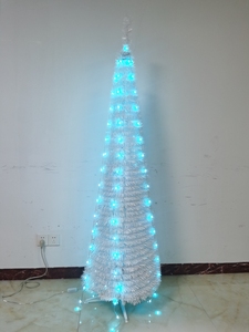 6ft Slim Decorated &amp; Pre-Lit Silver Pop-Up Christmas <strong>Tree</strong> Pull up Christmas <strong>Tree</strong> - Product Image 5