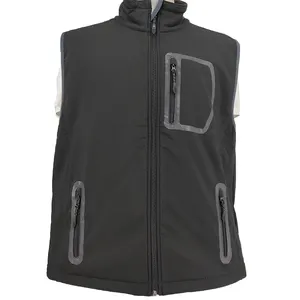 Practical Men's Lightweight Soft Shell Fishing Vest Windproof Waterproof Sleeveless Jacket