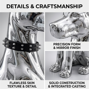 Escultura <span class=keywords><strong>de</strong></span> Perro Doberman <span class=keywords><strong>de</strong></span> Acero Inoxidable 304 Pulido a Espejo, Tamaño Real, Personalizada por BSA, para Decoración <span class=keywords><strong>de</strong></span> Vestíbulo del Hogar - Product Image 3