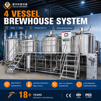 Plateforme d'opération multi-niveaux 2000L pour ligne de brassage de bière, système de cuisson à la vapeur économe en énergie pour grande brasserie commerciale