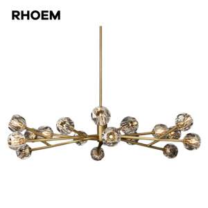 Lámpara Colgante RHOEM RH de 60 Pulgadas, Redonda, de <span class=keywords><strong>Cristal</strong></span> K9 y Latón Sólido, para Venta al Por Mayor - Product Image 1