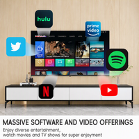 Téléviseurs intelligents LED Android personnalisables OEM, 32-85 pouces, 120 Hz, Full HD HDTV, alimentation 12 V, boîtier noir, hôtels, multilingues
