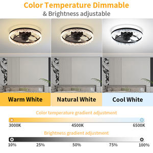 Ventilateur de plafond pour salle à manger, 5 pales, design ultra silencieux, lumière LED à intensité variable, moteur DC à économie d'énergie à 6 vitesses, application/télécommande - Product Image 3