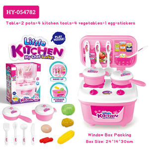 Jouets de cuisine pour enfants, ensemble de jeu d'imitation, matériau PP, sans batterie, 2 casseroles, 4 outils, 5 fruits, autocollants, cadeau éducatif précoce - Product Image 5
