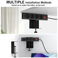 CHICON Support de multiprise mural peu encombrant Organisateur de prise de protection contre les surtensions pour téléphone portable Tablette Bureau et salon