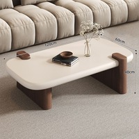 Table basse moderne en bois avec cadre en acrylique - Durable et facile à nettoyer, meuble décoratif pour salon, idéal pour les petits appartements