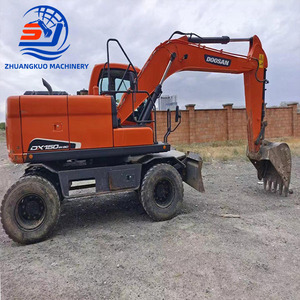 Excavadora Usada Doosan 150 DX150 DX150W DX150W-9C, Excavadora Hidráulica de Ruedas de 15 Toneladas en Venta, Pocas Horas de Uso, Precio Económico - Product Image 2