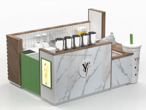 High End Bubble Tea <strong>Kiosk</strong> <strong>Juice</strong> bar Counter Design Coffee <strong>Kiosk</strong> Wood Color Mall Drink <strong>Kiosk</strong> - Product Image 2
