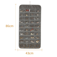 Bolsa Organizadora de Joyas Plegable de Doble Cara con 48 Bolsillos para Viaje, para Guardar Aretes y Collares