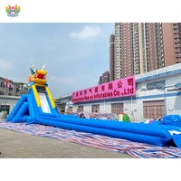 AIRFUNPRO Château gonflable commercial en PVC écologique pour 10 personnes, grand modèle USA, avec toboggan bouche de dragon