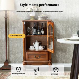 Vinoteca de Estilo Americano para Espacios Pequeños, Madera Maciza, Panel Elevado, Estilo Retro, Mueble para Sala de Estar Europea, Mueble para TV - Product Image 2