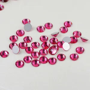 Venta caliente Multi colores Flatback Strass Crystal Pink Rose Non Hot Fix Glass Rhinestone para regalos de vaso