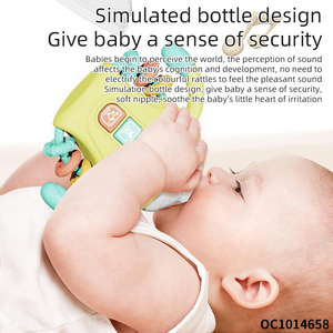 Tétines en silicone biberon jouet de dentition sensoriel pour bébé <span class=keywords><strong>hochet</strong></span> <span class=keywords><strong>1</strong></span> an éducatif pour bébé jouets 0-12 <span class=keywords><strong>mois</strong></span> avec musique légère - Product Image 3