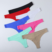 Women's Custom Logo Seamless Thong Panties, Sexy Underwear