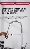 Design moderne Robinet rotatif commercial en acier inoxydable Robinet d'évier de cuisine monotrou extractible Filtres à eau Robinets de cuisine