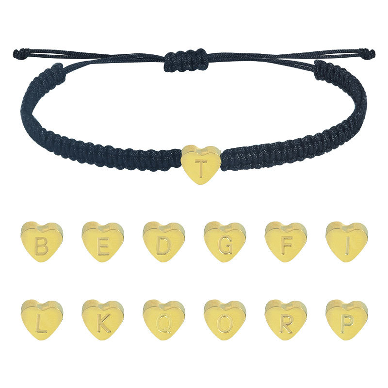 2025 Handmade Stainless Steel 18k Gold Initial Charm Bracelet