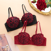 Soutien-gorge sexy en dentelle brodée avec nœud, push-up anti-affaissement pour usage quotidien – Vente en gros usine