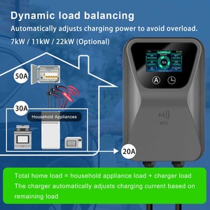 Chargeur de voiture électrique <span class=keywords><strong>domestique</strong></span> RFID AC 11 kW, <span class=keywords><strong>Wallbox</strong></span> Type 2 22 kW, Type 2 7 kW, avec gestion sans fil et équilibrage dynamique de la charge - Product Image 2