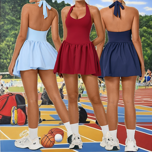 Nouvelle arrivée Robe de sport respirante pour femmes avec logo sur le devant pour le yoga, le tennis, le golf, la course à pied - Product Image 2