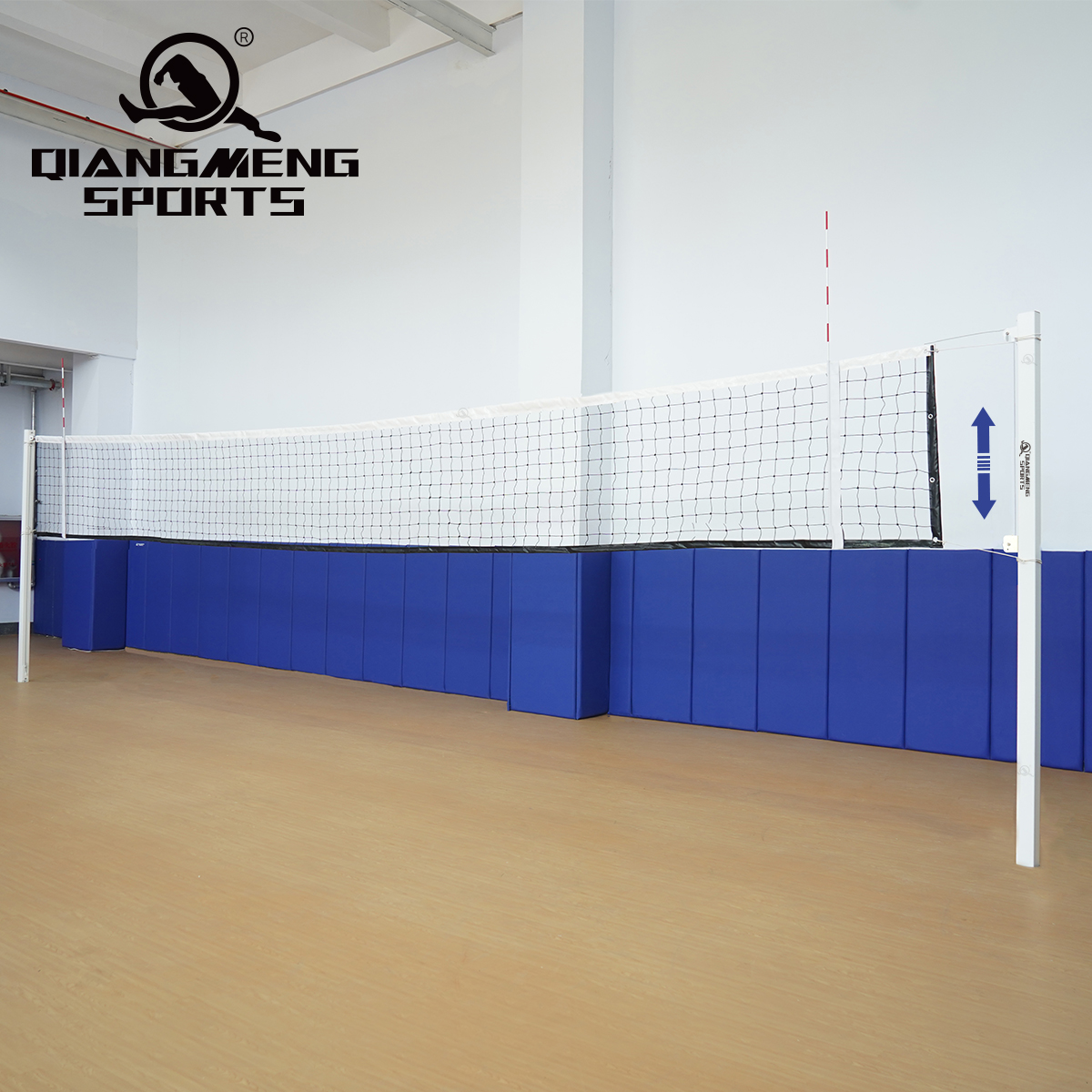 Multi-Function Aluminum Volleyball Pole Adjustable Height Badminton/Tennis Post Multi-Scene Use With Mesh System