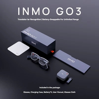 Lunettes Intelligentes INMO GO3 AI avec Guide d'Ondes Diffractionnel Binoculaire, Micro LED 1500 Nits, Stockage 64 Go, Enregistrement de Réunions, Téléprompteur