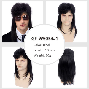 Perruque longue rétro européenne et américaine des années 80 pour hommes Perruque Halloween <span class=keywords><strong>Disco</strong></span> Rock Perruque Joedirt transfrontalière - Product Image 5