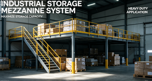 Steel Mezzanine Floor System with Stair and Guardrail for Industrial Warehouse Storage - Product Image 4
