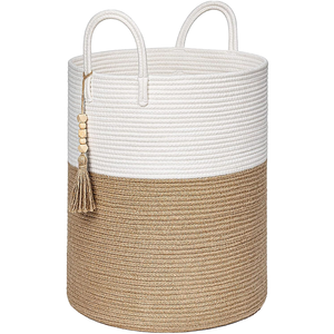 Ensemble de paniers de rangement en jonc de mer Artex Dong Thap, écologiques, pliables, modernes, carrés, avec bordure noire, avec poignées, pour une utilisation polyvalente - Product Image 1