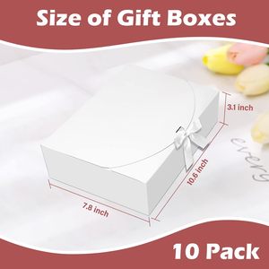 BoShahai - 10 Cajas <span class=keywords><strong>de</strong></span> Regalo Rectangulares <span class=keywords><strong>de</strong></span> Papel Kraft con Tapas y Cinta Blanca, Origen China, para Bodas, Cumpleaños, <span class=keywords><strong>Regalos</strong></span> para Damas <span class=keywords><strong>de</strong></span> Honor - Product Image 2