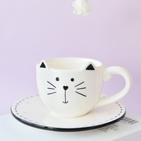Pot en céramique chat mignon, étanche, compatible micro-ondes, design peint à la main, moderne et minimaliste, pour ranger bonbons et snacks